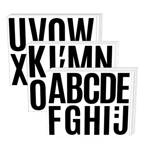 Dvobez 272 Pcs 24 Sheets Large Letter Stickers, 4 Inch Bulletin Board Letters, Vinyl Stick On Letters for Bulletin Boards, Self Adhesive Letters for Bulletin Board Classroom Window Door Decor (Black)
