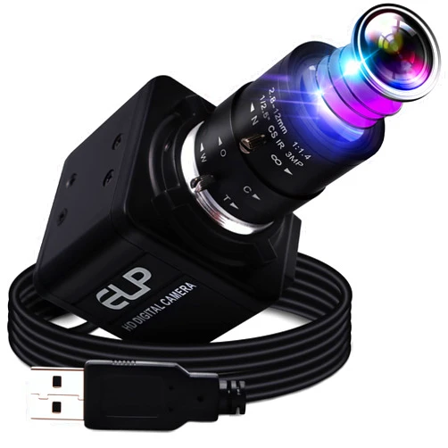 IEights 260fps Variable Focus Camera 2.8-12mm 4X Optical Zoom Webcam, 1080P Varifocal Web Cam Manual Zoom Lens Webcamera,Raspberry Pi Windows Mac Vari-Focus USB Web Camera,Close-up Monitoring Cameras