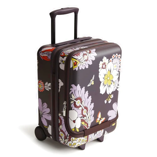 Vera Bradley Women's Hardside Luggage 17 Inch Adair Underseat Roller, Subtle Bouquet, One Size