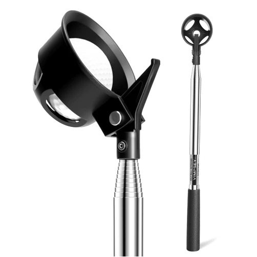 VIMPSEY 9Ft/12Ft/16.3Ft/20Ft Golf Ball Retriever for Water Telescopic, Stainless Steel Ball Retriever Tool Golf Ball Grabber