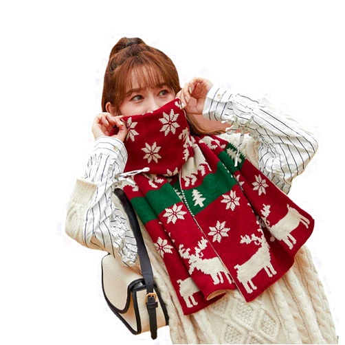 Generic Ugly Christmas Scarf for Women Winter Warm Scarf Long Shawl Large Scarves Cold Weather Thick Blanket Party Holiday Gift
