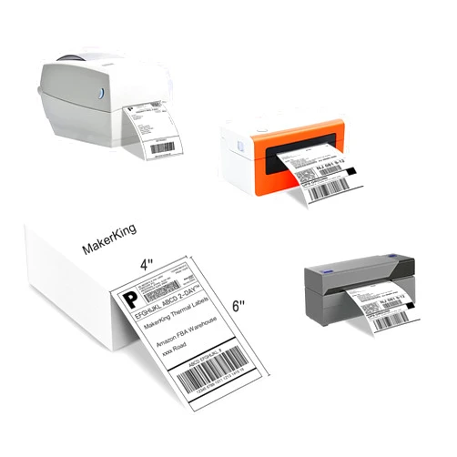 MakerKing 4x6 Thermal Labels, MakerKing White Mailing Fanfold Postage Direct Thermal Printer Shipping Label (4000 4x6 Fanfold Labels), Compatible with Rollo, MUNBYN, iDPRT, Polono, Zebra Thermal Label Printer