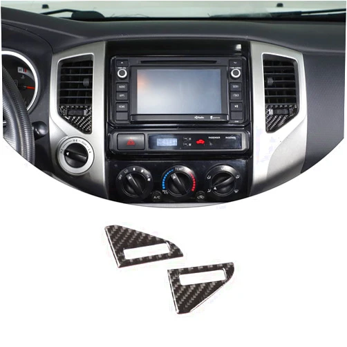 TongSheng 2 Pcs for Toyota Tacoma 2011 2012 2013 2014 2015 Soft Carbon Fiber 3D Sticker Central Control Panel Air Conditioning Outlet Vent Dial Wheel Covers Sequins