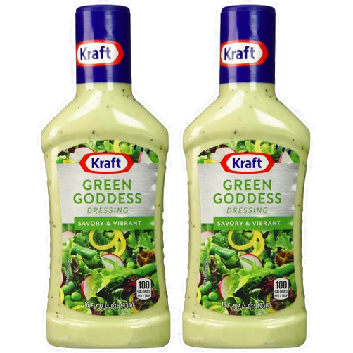 Vending 2 U Green Goddess Salad Dressing by Kraft, 16 Fl Oz Bottle, Pack of 2, Bundled With V2U Utensil Set