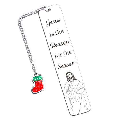 KINMES Jesus is The Reason for The Season, ChristianBookmark, Religious Jesus Easter Gifts for Book Lovers Women, Jesus is The Reason for The Season Sign Easter Basket Stuffers for Women Men