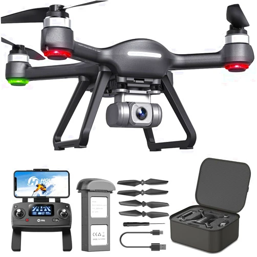 Holy Stone HS700E 4K UHD Drone with EIS Anti Shake 130 FOV Camera for Adults, GPS Quadcopter with 5GHz FPV Transmission, Brushless Motor, Easy Auto Return Home, Follow Me and Outdoor Carrying Case