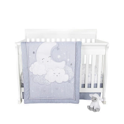 Sammy & Lou Sweet Little Dreamer 4-Piece Baby Crib Bedding Set, Includes Quilt, Fitted Crib Sheets Neutral, Crib Skirt, and Plush Toy