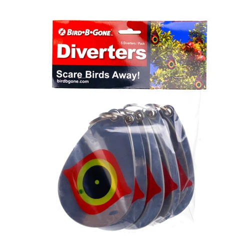 BIRD·B·GONE Bird B Gone - Reflective Eye Bird Diverters - Set of 5 - Perfect for Trees, Patios, Gazebos, Boats, Etc - Durable Outdoor Plastic - 360° Rotation