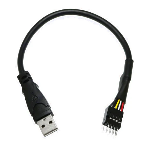 BAIRONG Black 9-Pin USB IDC Dupont Male Header to Single USB 2.0 Type A Male Cable 7.8 Inches