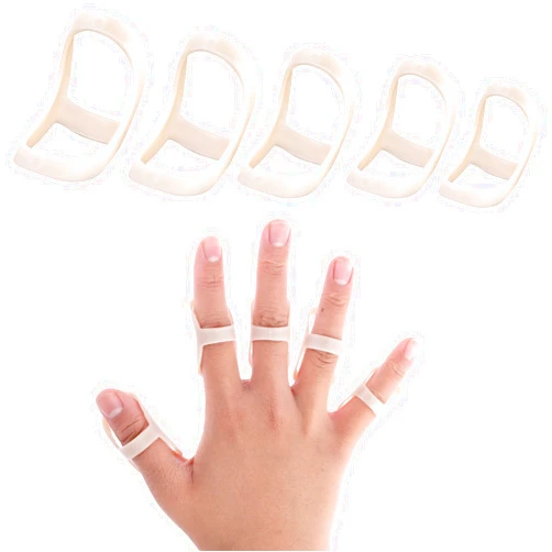 Yolev 5pcs Oval Finger Splint, Finger Support Trigger Finger Splint Finger Straightener Brace for Trigger/Mallet/Arthritis/Straightening, Finger Brace SupportFor Thumb Middle Pinky or Ring Finger