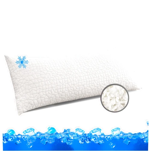 RGTIME Cooling Shredded Memory Foam Body Pillow - Adjustable Fluffy Body Pillows for Adults - Large Long Bed Pillows for Sleeping with Washable Cover - 20x54 inch