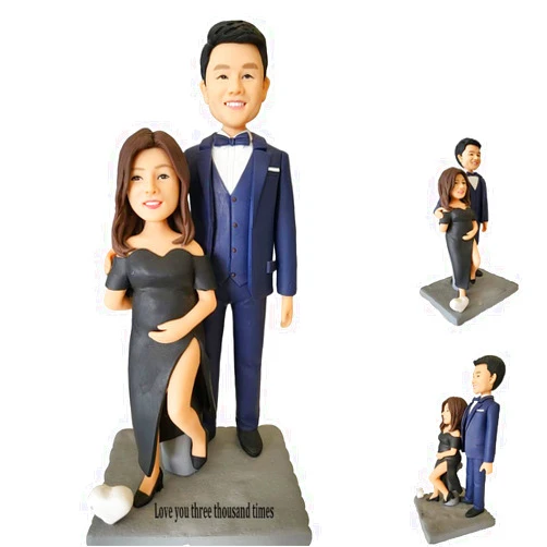 Custom Full Custom Head & Body Figurines Personalized Dolls Handmade Bespoke Gifts Based on Your Photos (6''(15cm), 2 Person)