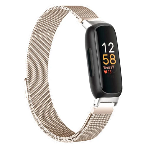 Wongeto for Fitbit Inspire 3 Bands Women Men, Stainless Steel Metal Mesh Loop Adjustable Magnetic Wristband Replacement Strap for Fitbit Inspire 3 Fitness Tracker