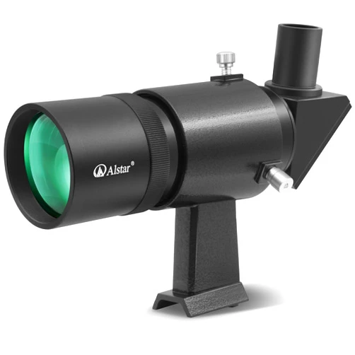 A ALSTAR Alstar Telescope Finder Scope, Right-Angle Upright Corrected Image Optical Finderscope 9x50 Telescope Finders, Fully Multi-Coated Telescope Accessories with Crosshair&Bracket for Astronomy Telescopes