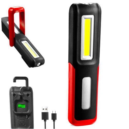 SHINROW Rechargeable LED Work Light with Magnetic Base Portable Task Inspection Trouble Lights Lamp is Small and Reliable and Super Bright, for Tool Gifts for Men(Red)