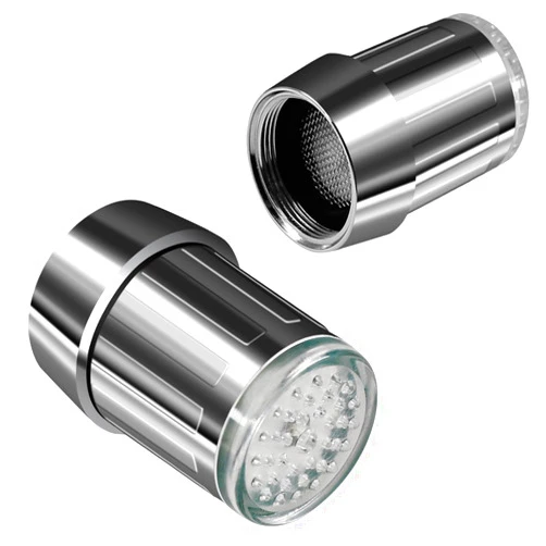 DLAND 2 Pcs Colorful Temperature Sensitive LED Water Faucet Sensor, RC-F03 Water Stream Faucet Tap,3 Color Gradually Changes for Kitchen and Bathroms.