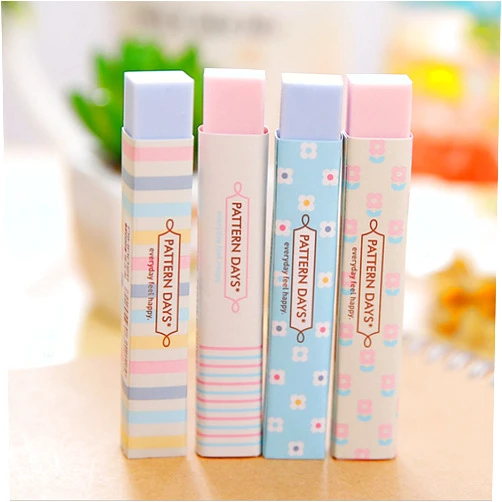 BENGKUI Angwang 1PC Stripe Office Colourful Rubber Erasers Stationery Gift for Student New