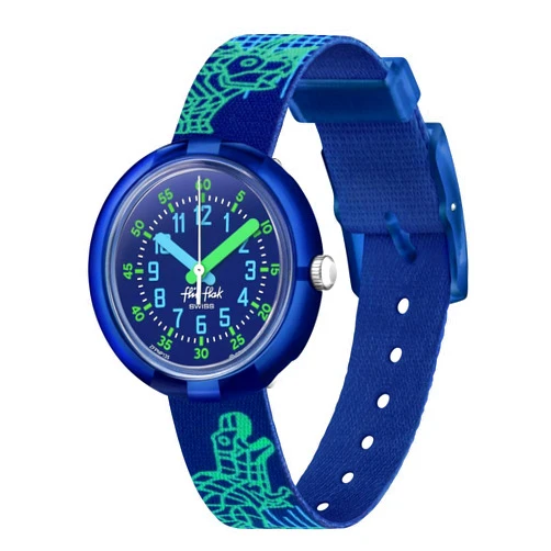Flik Flak Unisex Kids Casual Blue Bio-sourced Quartz Watch CYBEROZAURUS