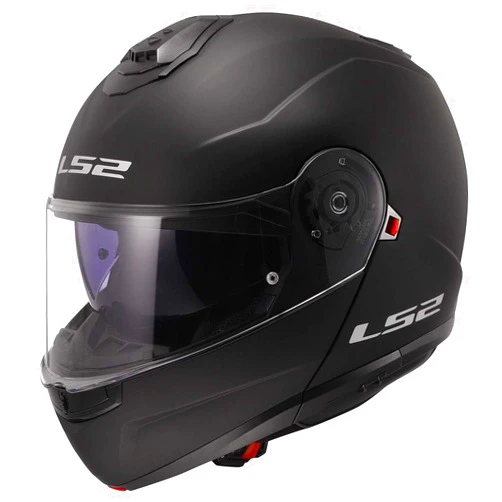 LS2 Helmets Strobe II Modular Motorcycle Helmet W/SunShield (Gloss Black - X-Small)