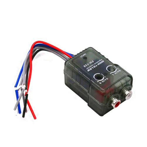 JzcsdkSIL Upgraded Car Stereo Speak Hi-Low Converter for Auto Subwoofer Amplifier CD-Player High to Low Adapter RCA Adapter