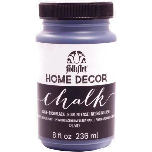FolkArt 34169 Home Décor Acrylic Chalk Furniture & Craft Paint in Assorted Colors, 8 ounce, Rich Black