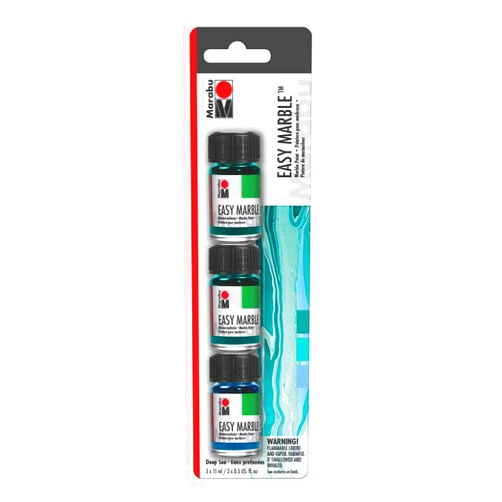 Marabu Easy Marble Trail 3pc Set, Deep Blue (1305900000104)