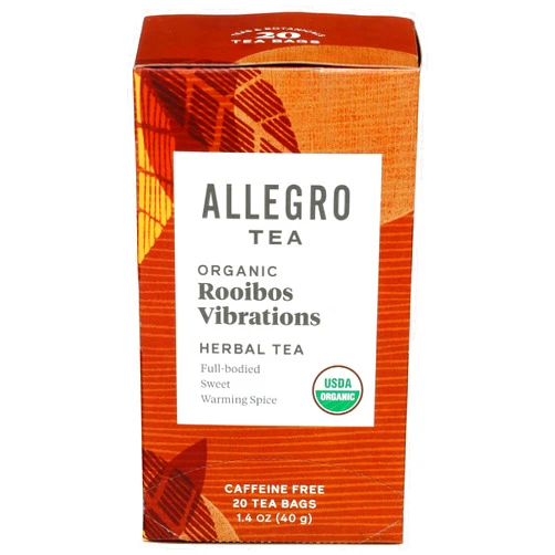 Allegro Coffee Allegro Tea, Organic Rooibos Vibrations Tea Bags, 20 ct