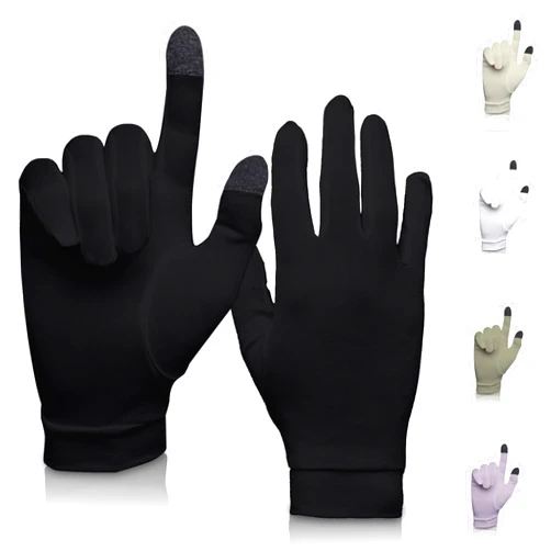 A TOUCH OF Silk Pure Silk Glove Liners | Soft & Comfortable | Touchscreen Thermal Gloves | Natural Wear | Unisex | With Wash Bag