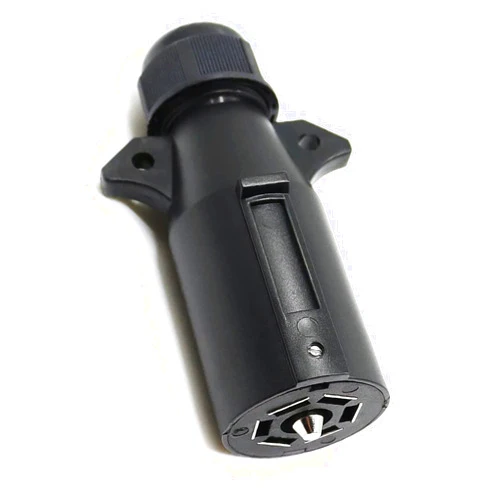 APEXEDC 7 Pin Trailer Side Replacement Plug Adapter Waterproof 7 Way Round RV-Style Trailer Connector