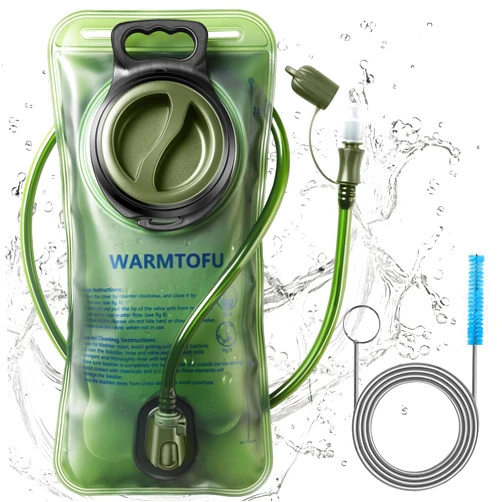 Warm tofu Hydration Bladder, 3rd Generation Water Bladder for Hiking Backpack, Upgrade Leak-Proof Water Reservoir, BPA-Free, 2 Liter Capacity, Premium Water Pouch, Easy To Carry for Biking, Running, Skiing