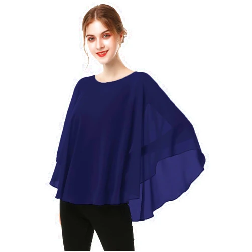 Hotshawl Capes for Womens Casual chiffon shawl Casual Chiffon Cape Sheer cape shawls and wraps Poncho Capelets Cover Up
