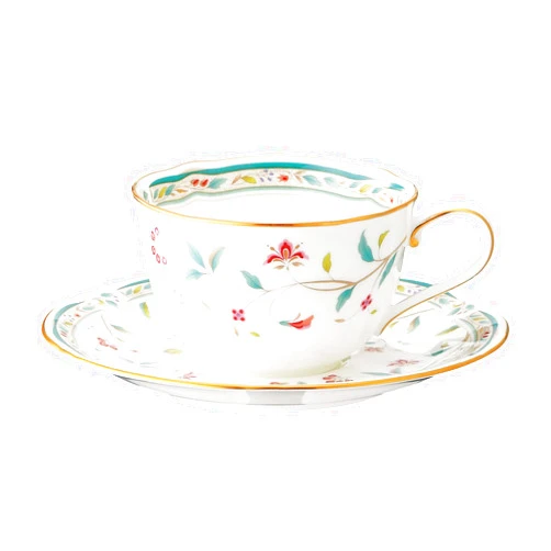 Noritake T59387A/4409 Cup & Saucer (Coffee/Tea Combination), 7.8 fl oz (220 cc), Chartisa, Bone China