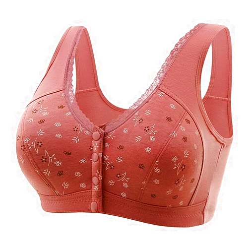 Generic Sleep Bras for Women,Front Button Front Closure Sports Bras Comfortable Convenient Cotton Bras for Seniors No Underwire