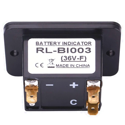 Eacam LED Battery Indicator, 12V/24V/36V/48V Digital Meter Gauge for Cart, Display 10 Segment LED Bar Graph, Monitor Power Level While Charging or Discharging, Instant Battery Status, (BI003-36V)