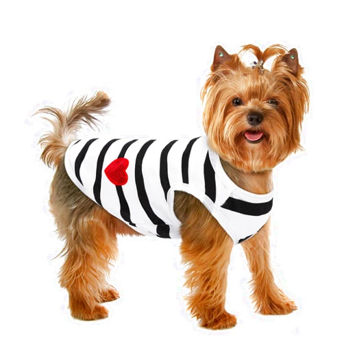 Preferhouse Pet Dog Striped T-Shirt Dogs Cats Cotton Vest Spring Summer Pet Apparel Tee Shirt Suitable for Small and Medium Large Pets French BullDog Bichon