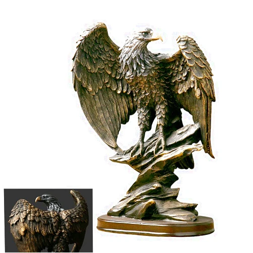 fazhongfa Eagle Statue Decor Bronzed Resin Sculpture Collectible Decorative for Home Office Living Room Desktop Display Decoration as Meaningful Gift to Men Colleague Father Boss