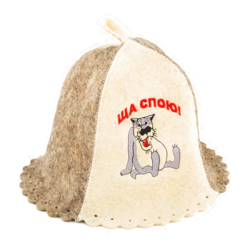 Eden Ukraine VHOB Dascooni Eden Ukraine Wool Sauna Hat Embroidered in Russian Shas Spou