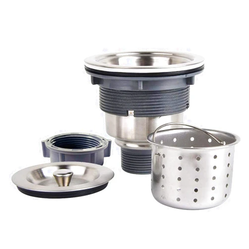 KONE 3-1/2 Inch Sink Drain Assembly Kit, Removable Deep Sink Strainer Basket with Sink Stopper/Sealing Lid for Home, Kitchen, Stainless Steel