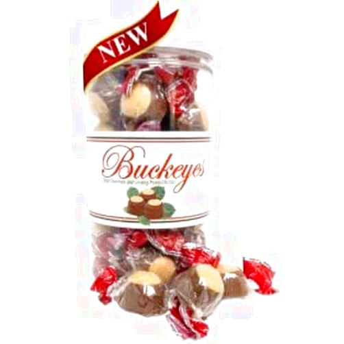 Waggoner Chocolates Milk Chocolate Buckeyes Clear Gift Containers Ohio's Favorite Candy (13 oz. Container)