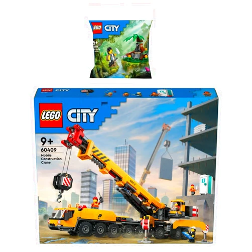 BRICKCOMPLETE Lego City Set: 60409 Mobile Construction Crane & 30665 Jungle Explorer with Baby Gorilla
