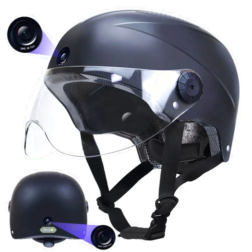 EKUZO DC Smart Helmet for Adults Cycling Support Bluetooth Dual Sports Camera Video Record for Riding E Bike Electric Scooter (Black)