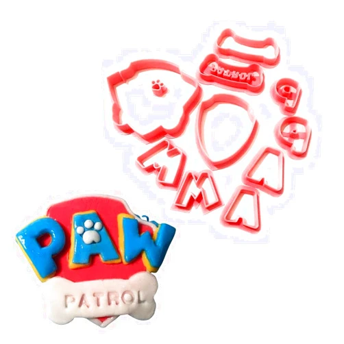 Genérico T3D Cookie Cutters Paw Inspired By Patrol Kit 11pcs Cookie Cutter, Suitable for Cakes Biscuit and Fondant Cookie Mold for Homemade Treats, 3.52 inches x 3.07 inches x 0.55 inches