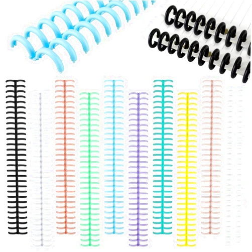 Prasacco 10 Pcs Binding Combs 30 Rings Comb Binding Spines Coil Binding Machine Plastic Spiral Book Binder for Teacher Student Document Notebook File Making, Mixed Colors, 1/2 Inch