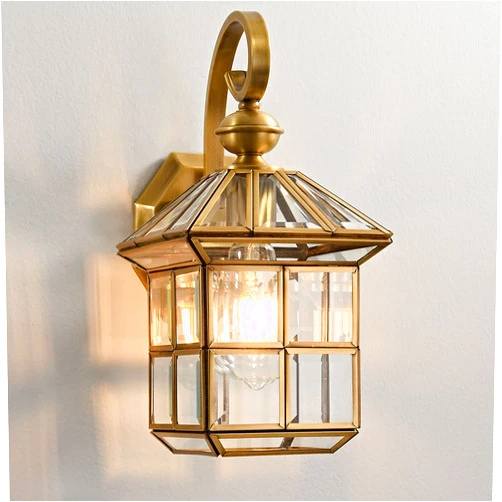 Milaii Copper Brass Outdoor Wall Lights,13.4