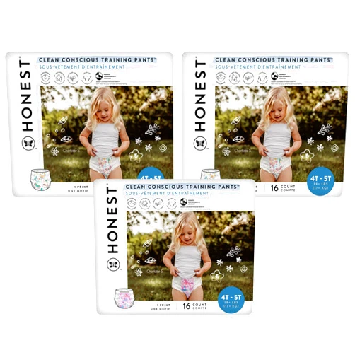 The Honest Company Clean Conscious Training Pants | Plant-Based, Sustainable Diapers | Magical Moments + Butterfly Kisses | Size 4T/5T (38+ lbs), 48 Count
