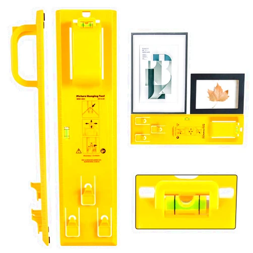 Cinsey Picture Hanging Tool with Level Easy Frame Picture Hanger Wall Hanging Kit (Yellow Hanging Tool)