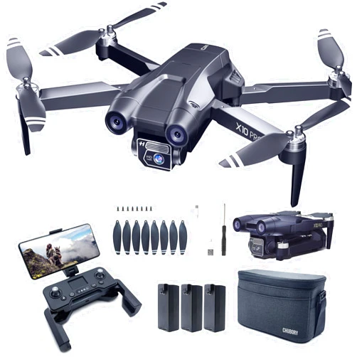 CHUBORY X10 PRO GPS Drone with Camera for Adults 4K UHD, 90 Min Long Flight Time,3280 FT Long Control Range, Auto Return, Follow Me, Brushless Motor, 5G FPV RC Quadcopter for Beginners(<0.55bl)