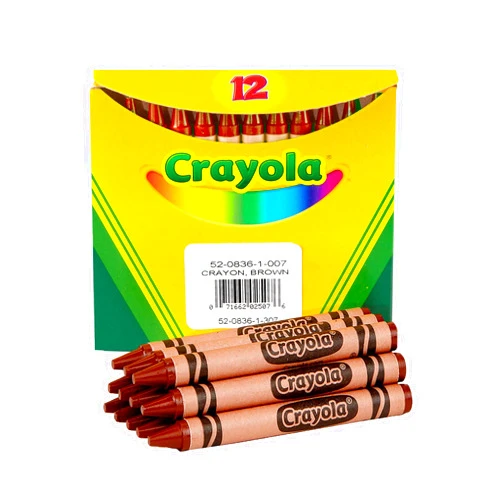 Crayola Crayons, Brown, Single Color Crayon Refill, 12 Count Bulk Crayons, School Supplies