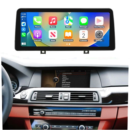 NINETOM 12.3 inch Touchscreen Wireless Apple CarPlay Android Auto Multimedia Car Radio Receiver for BMW 5 Series with CIC System, F10/F11(2010-2012)