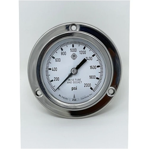McDaniel Controls KMP | McDaniel Model K All Stainless Gauge, Dial : 2 1/2'' (63mm), Connection : 1/4'' NPT : Male, 0-2,000 psi
